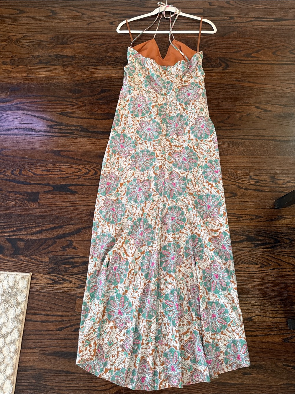 Veronica Beard Floral Maxi Dress with Spaghetti Straps - green brown print - Picture 5 of 5